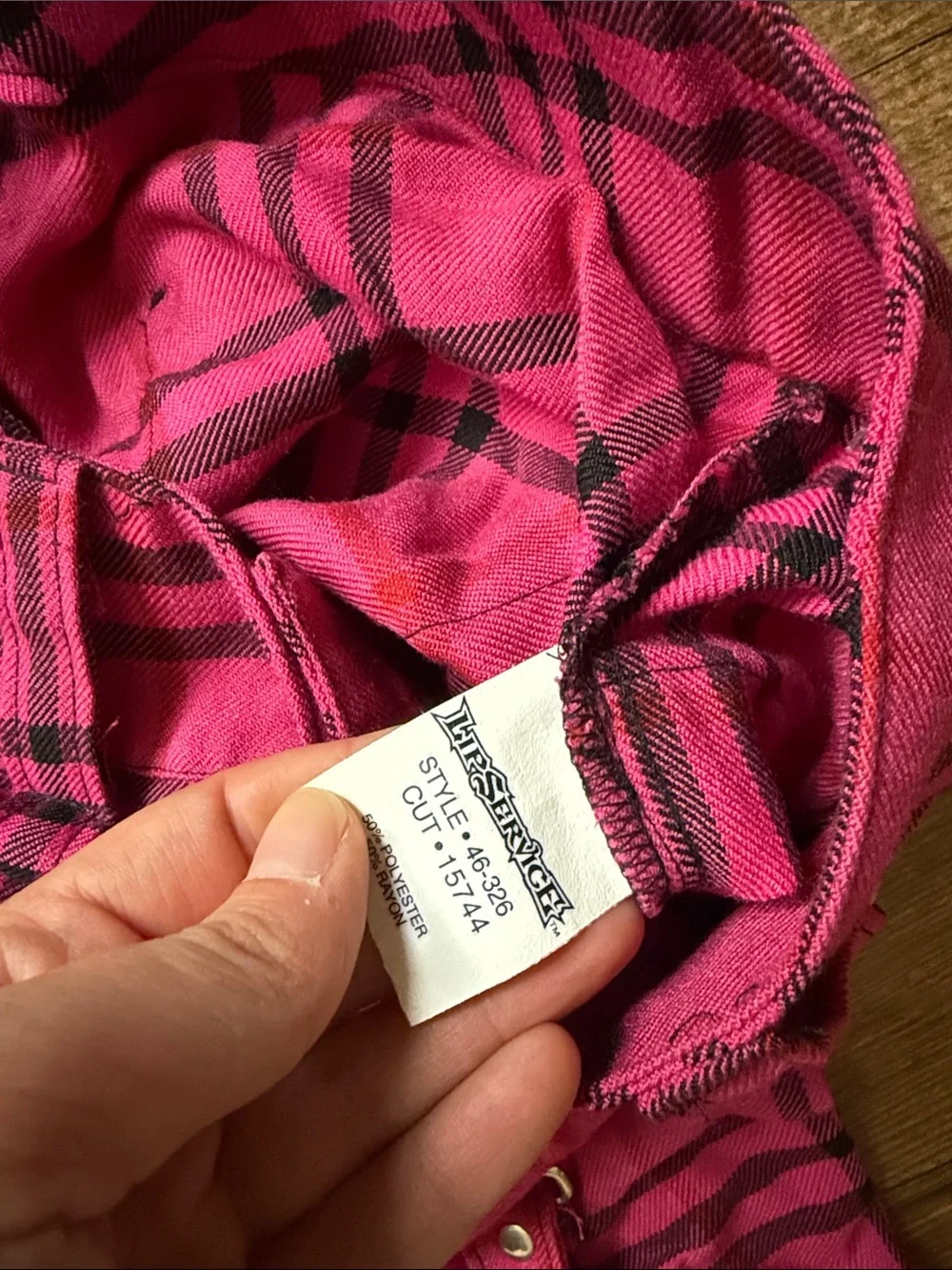 Rare 2000's Lip Service Pink Plaid Bondage Pants - Picture 3 of 4